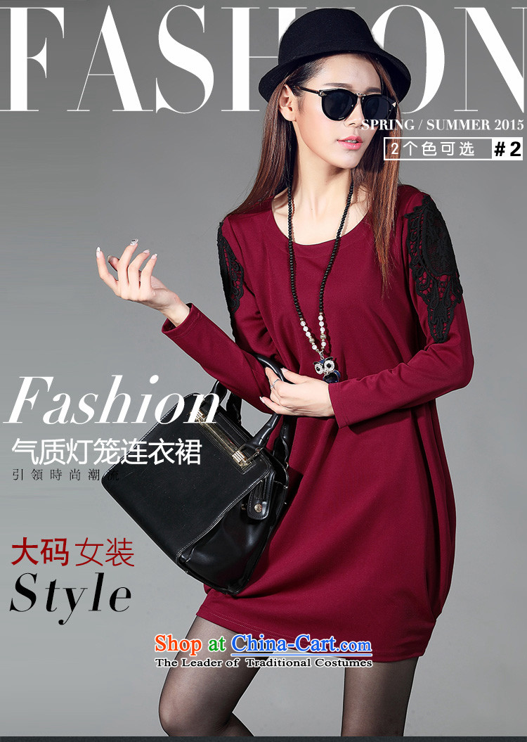 For M-XL female thick mm thin 2015 autumn and winter video new lace stitching light hovering over-forming the long-sleeved dresses W2075 wine red 3XL picture, prices, brand platters! The elections are supplied in the national character of distribution, so action, buy now enjoy more preferential! As soon as possible.