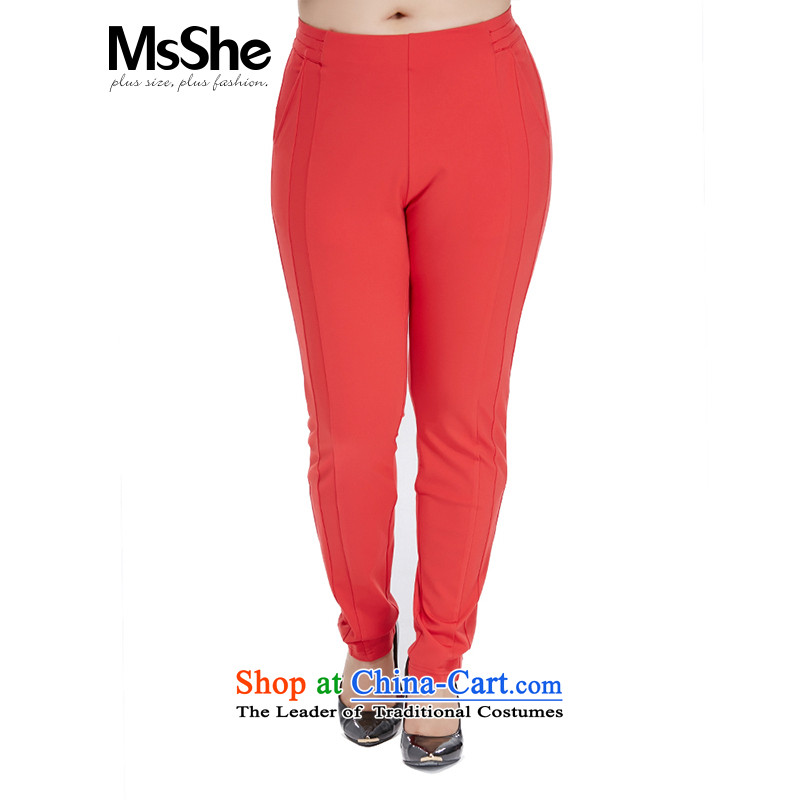 Msshe2015 new minimalist larger ladies pants fall thick mm200 catty, forming the thin trousers Sau San Video Girl No. 10106 red?T2