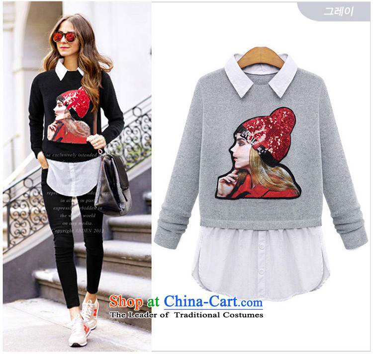 Five Rams City larger fall in 2015 new larger female cartoon images knitwear thick sister western smart casual wear shirts stitching 318 Black XXL recommendations 120-140 around 922.747 picture, prices, brand platters! The elections are supplied in the national character of distribution, so action, buy now enjoy more preferential! As soon as possible.