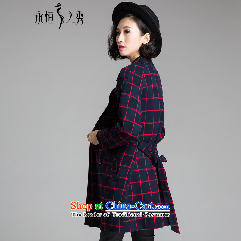 The Eternal-soo to xl female wind jacket 2015 Fall/Winter Collections of new products on the Korean version of SISTER mm loose, Hin in thick thin long wind jacket female blue 3XL, eternal Soo , , , shopping on the Internet