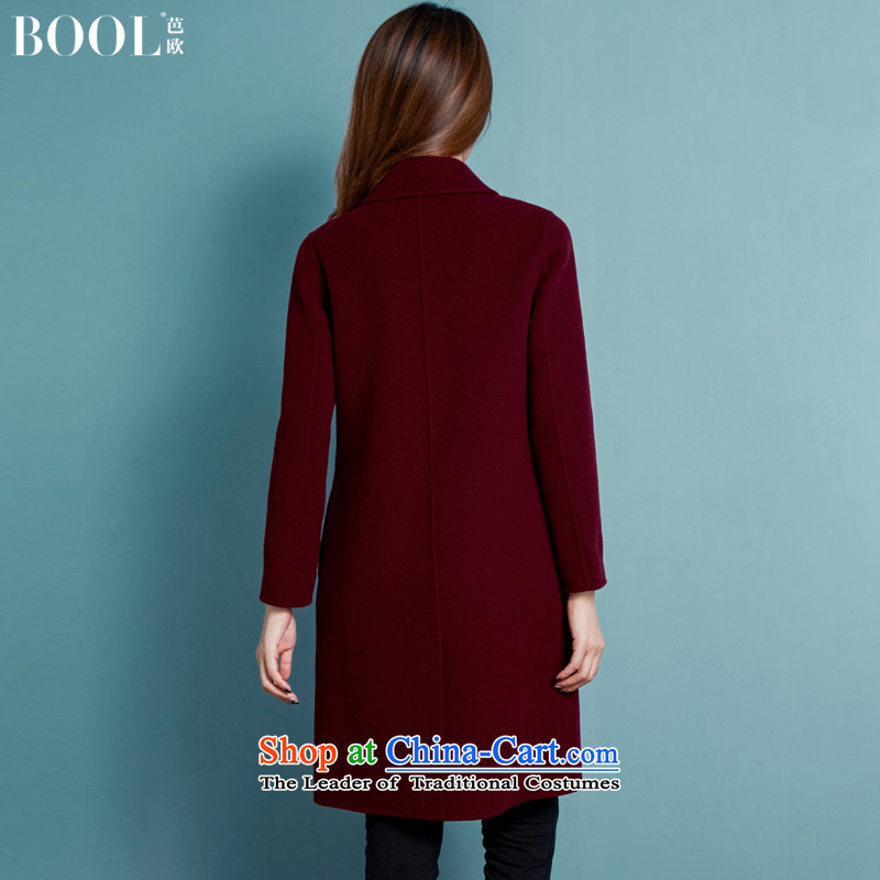 Barbara Euro 2015 Autumn Ms. new two-sided Fleece Jacket hand-in? Long woolen coat, wine red S photographed the 20 days shipment, HIP (BOOL) , , , shopping on the Internet