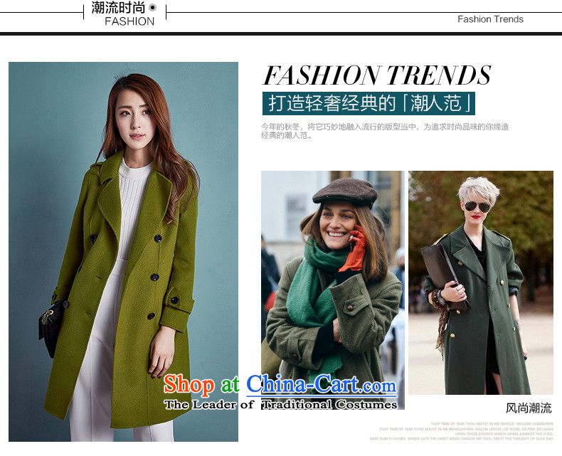 Barbara Euro 2015 Autumn New hand-long hair that Ms. jacket sided flannel woolen coat Tseung Kwan Green M picture, prices, brand platters! The elections are supplied in the national character of distribution, so action, buy now enjoy more preferential! As soon as possible.