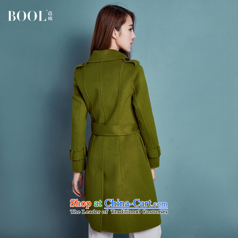 Barbara Euro 2015 Autumn New hand-long hair that Ms. jacket sided flannel woolen coat Tseung Kwan (Barbara M green BOOL) , , , shopping on the Internet