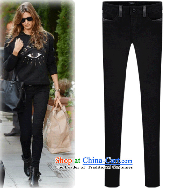 Mr Hui 2015 autumn and winter supplies for larger female thick jeans thick mm video skinny legs trousers high elastic 200 catties pencil trousers 2176 Black 38 pictures, prices, brand platters! The elections are supplied in the national character of distribution, so action, buy now enjoy more preferential! As soon as possible.