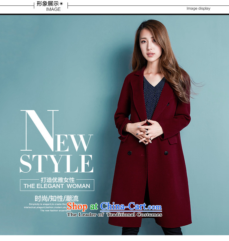 Barbara Euro 2015 Autumn Ms. new long hand-sided flannel jacket? gross woolen coat, wine red S photographed the 20 day shipping picture, prices, brand platters! The elections are supplied in the national character of distribution, so action, buy now enjoy more preferential! As soon as possible.
