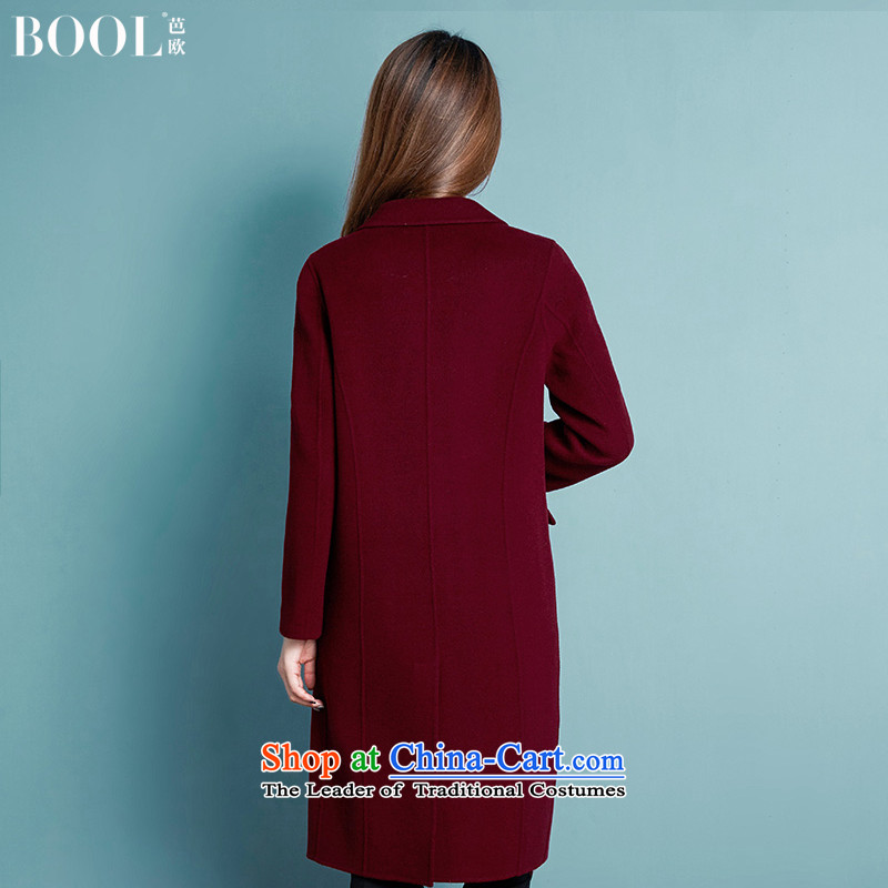 Barbara Euro 2015 Autumn Ms. new long hand-sided flannel jacket? gross woolen coat, wine red S photographed the 20 day shipping, HIP (BOOL) , , , shopping on the Internet