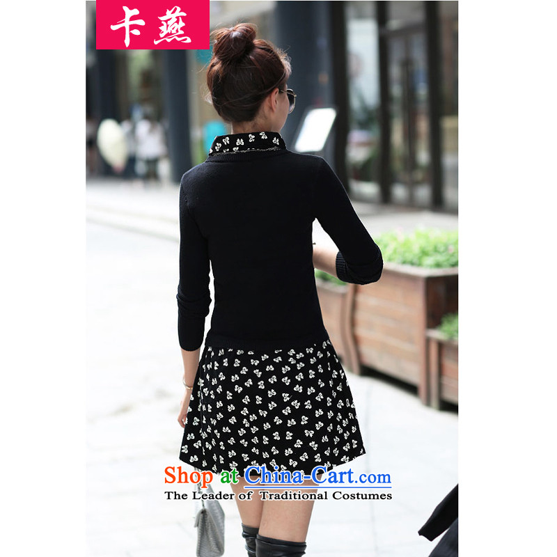 Card Yin thick sister Fall/Winter Collections 2015 skirt to wear the xl women 200 catties thick mm thin leave both graphics kit dresses 608  3XL, wine red card Yin , , , shopping on the Internet