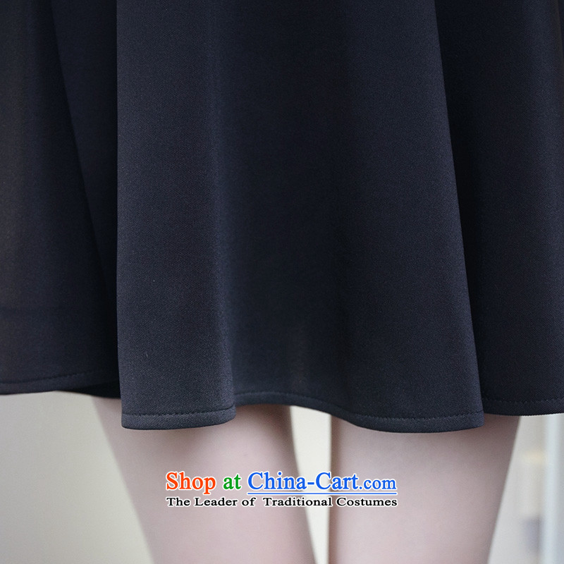 The first declared as thick mm to increase women's code during the spring and autumn new Korean video thin two T-shirts shirt + upper body skirts 7344/ black 3XL around 922.747 150 - 160131, purple long declared shopping on the Internet has been pressed.