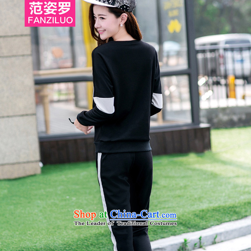 Mrs Lo to Gigi Lai xl female thick MM Mount kit 2015 fall thick sister two kits casual wear loose stamp sweater C.O.D. 3XL( recommendations 160-175 black catty, Gigi Lai (fanziluo van) , , , shopping on the Internet