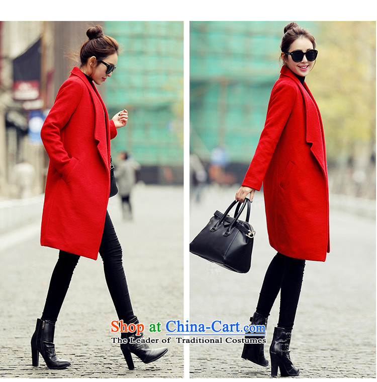 Avandia Rui REEDEYA 2015 autumn and winter new temperament wool? Jacket Sau San Korean version, long thin coat of gross? female red L picture, prices, brand platters! The elections are supplied in the national character of distribution, so action, buy now enjoy more preferential! As soon as possible.