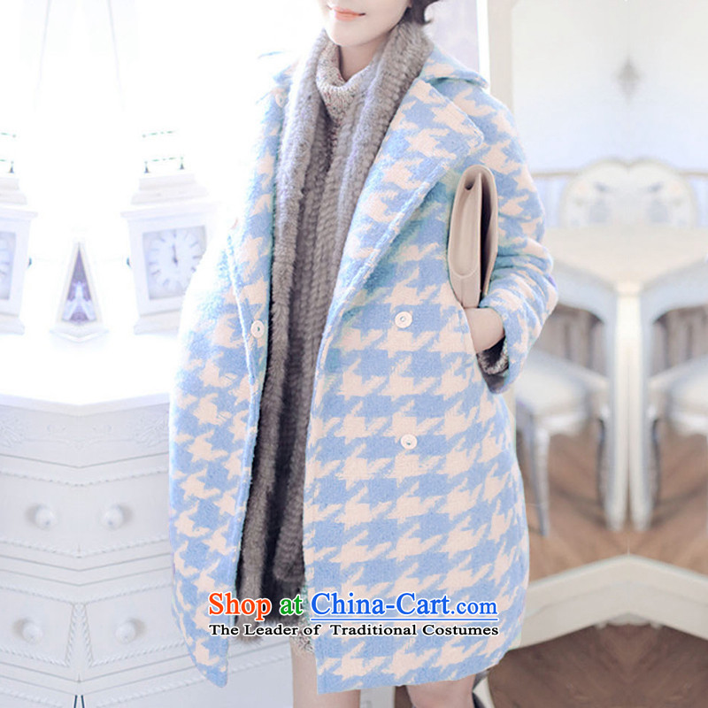 2015 Autumn and winter bathing in the hundreds of new, Korean college wind loose long-sleeved jacket in long? gross Fleece Jacket coat women? 18.252 picture color , L, 100 mu (BAIMU) , , , shopping on the Internet