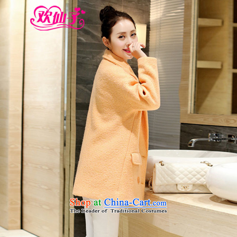 However beautiful autumn and winter 2015 new Korean Sau San, long-Embroidered Gross  350 female coat? Orange , L, however beautiful shopping on the Internet has been pressed.