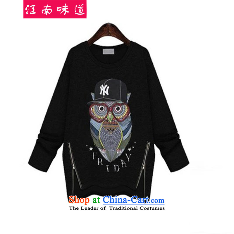 The Gangnam taste large autumn and winter 2015 women sweater to increase long-sleeved thick plus lint-free round-neck collar kit head relaxd long-sleeved owl stamp sweater gray stamp 3XL recommendations 140-160 characters around 922.747, Gangnam taste shopping on the Internet has been pressed.