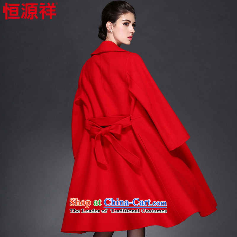 Hengyuan Cheung 2015 autumn and winter new two-sided woolen coat in long wool coat women? 8903 No. 1 red 165/88A(L), Hengyuan Cheung shopping on the Internet has been pressed.