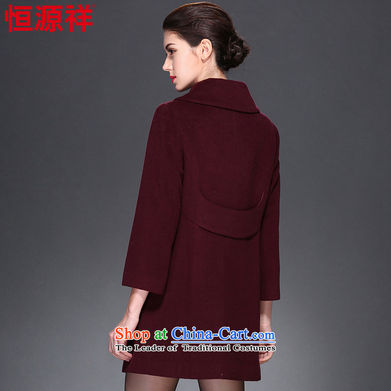 Hengyuan Cheung 2015 autumn and winter Ms. new woolen coat in long warm jacket wool is a cloak female 2# mallow first 8,909 K 170/92A(XL), Hengyuan Cheung shopping on the Internet has been pressed.