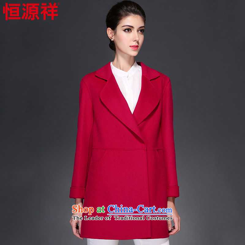 Hengyuan Cheung 2015 Ms. new woolen coat in long double-sided wool a wool coat 8911 IN RED?155_S 2_