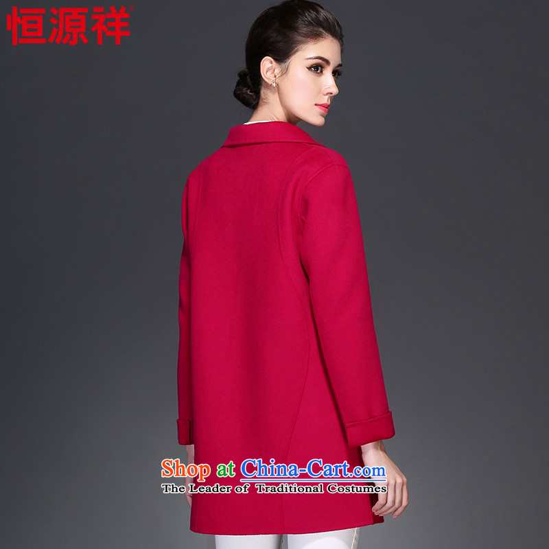 Hengyuan Cheung 2015 Ms. new woolen coat in long double-sided wool a wool coat 8911 IN RED 155/S, 2# Hengyuan Cheung shopping on the Internet has been pressed.