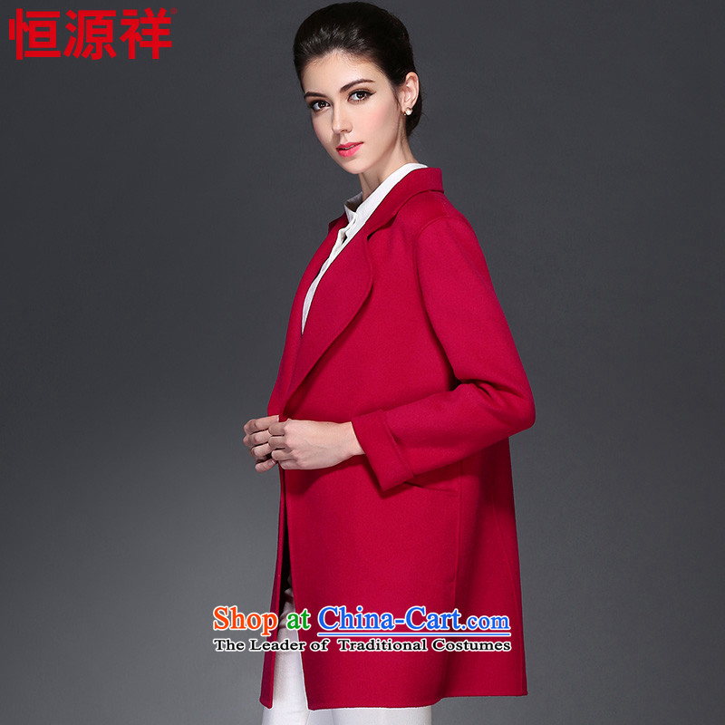 Hengyuan Cheung 2015 Ms. new woolen coat in long double-sided wool a wool coat 8911 IN RED 155/S, 2# Hengyuan Cheung shopping on the Internet has been pressed.