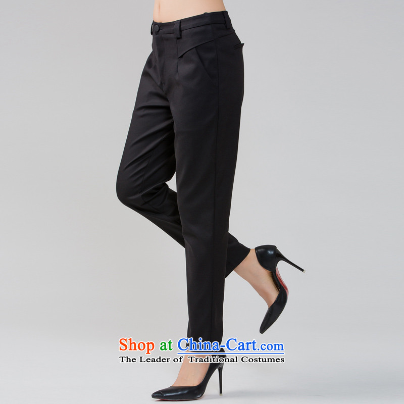 The interpolator auspicious 2015 to increase the number of women in the autumn of New mm thick Sau San video casual pants trousers ere thin K5592 black pearl 2XL, trousers auspicious shopping on the Internet has been pressed.