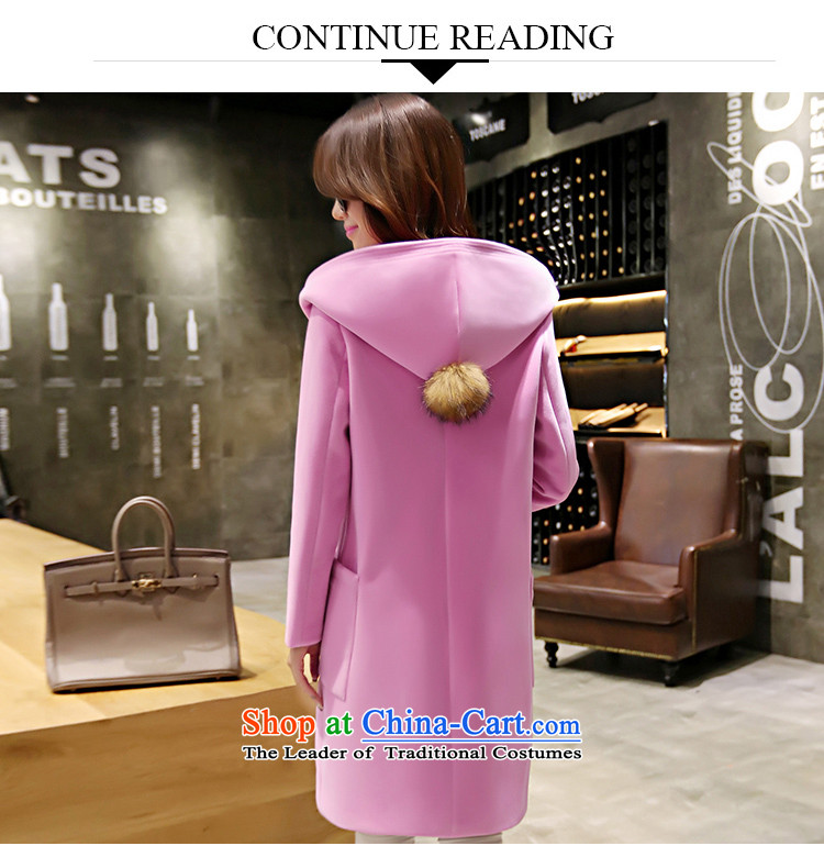 Anna shadow autumn and winter 2015 new for women Korean Wind Jacket gross? The Girl in long loose solid color cap cashmere large a wool coat navy blue XL Photo, prices, brand platters! The elections are supplied in the national character of distribution, so action, buy now enjoy more preferential! As soon as possible.