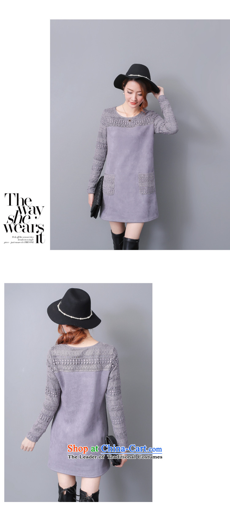  Large DAZZTAR Women 2015 autumn and winter new plus lint-free video in Sau San thick thin long-sleeved shirt, forming the long gray  XL pictures, DM0169 price, brand platters! The elections are supplied in the national character of distribution, so action, buy now enjoy more preferential! As soon as possible.
