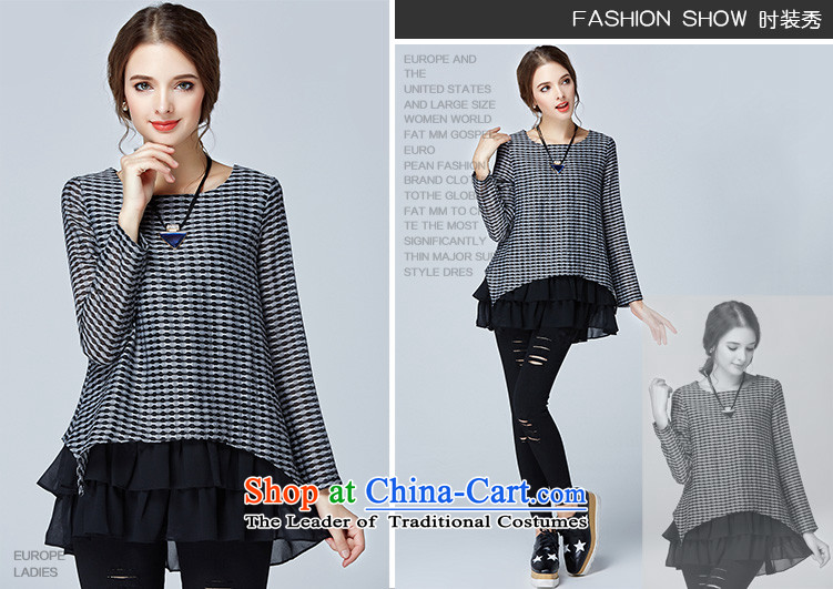 Elizabeth discipline high-end of 2015 Ultra graphics thin women's code autumn new plaid T-shirt loose chiffon stitching leave two long-sleeve female to xl shirt color picture 2XL Photo SN1506, prices, brand platters! The elections are supplied in the national character of distribution, so action, buy now enjoy more preferential! As soon as possible.