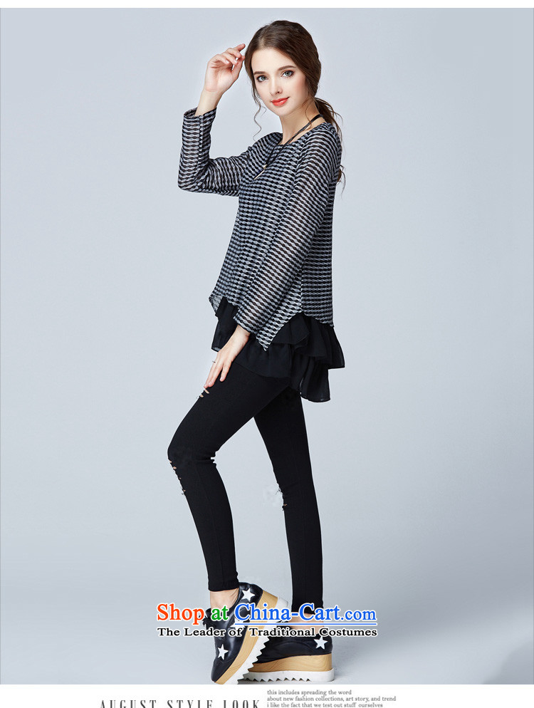 Elizabeth discipline high-end of 2015 Ultra graphics thin women's code autumn new plaid T-shirt loose chiffon stitching leave two long-sleeve female to xl shirt color picture 2XL Photo SN1506, prices, brand platters! The elections are supplied in the national character of distribution, so action, buy now enjoy more preferential! As soon as possible.