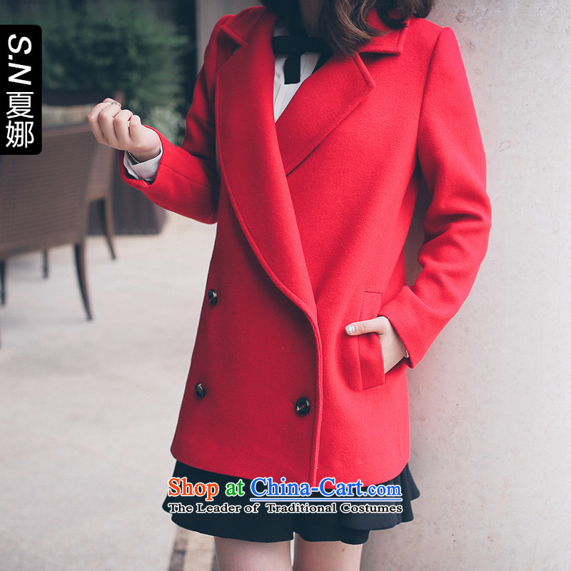 Ha-na new product lines for autumn and winter lapel minimalist A field-type ones coats 254301001 auricle red S, Ha-na (shinena) , , , shopping on the Internet
