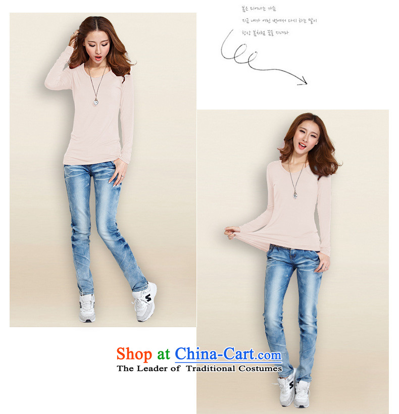 The extravagance to Shu xl women 2015 Autumn new shirt mm thick simple Sau San modal forming the tight shirt solid long-sleeved T-shirt, black XXL pictures of the girl, prices, brand platters! The elections are supplied in the national character of distribution, so action, buy now enjoy more preferential! As soon as possible.
