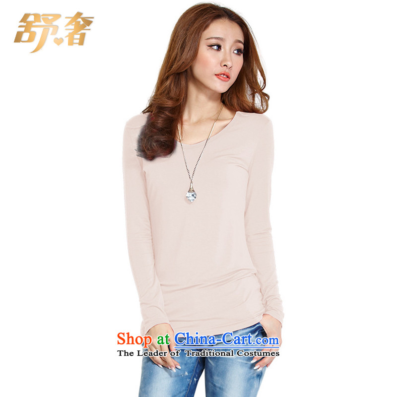 The extravagance to Shu xl women 2015 Autumn new shirt mm thick simple Sau San modal forming the tight shirt solid long-sleeved T-shirt, black XXL, female Shu luxury shopping on the Internet has been pressed.