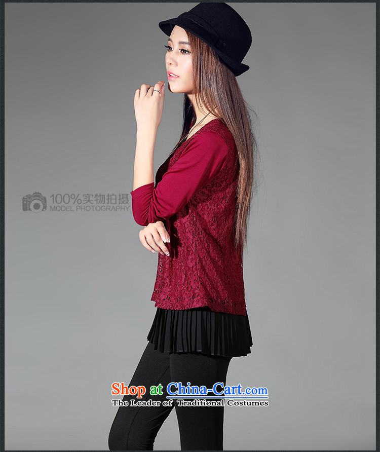 For M- 2015 to increase the number of women in the autumn of Korean New fat mm lace long-sleeved T-shirt, forming the Netherlands W5027 XXXXL black picture, prices, brand platters! The elections are supplied in the national character of distribution, so action, buy now enjoy more preferential! As soon as possible.