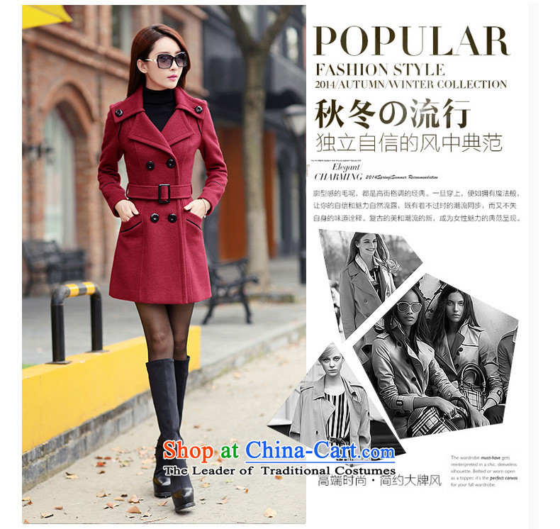  Ms. Chong Wook 2015 Autumn boutique style boxed products OL temperament gross? jacket double-cashmere cloak over the medium to longer term, wine red L picture, prices, brand platters! The elections are supplied in the national character of distribution, so action, buy now enjoy more preferential! As soon as possible.