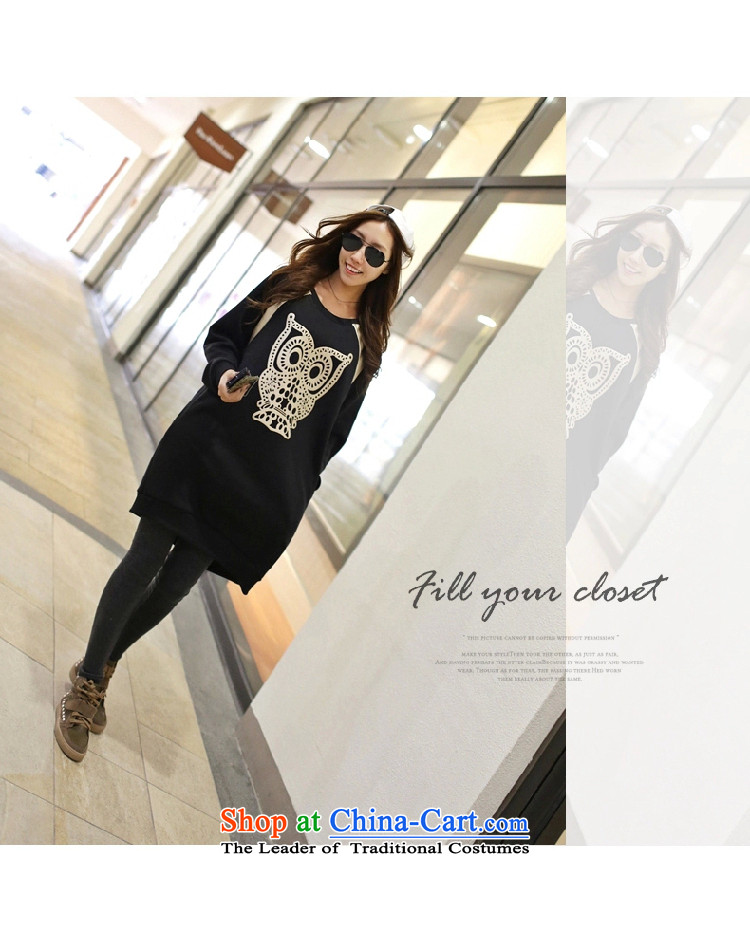Mr Hui 2015 thick mm no. autumn and winter to increase women's code in long thick sweater 200 catties thick sister extra T-shirt skirt 076 Black 5XL recommendations 180-200 catty picture, prices, brand platters! The elections are supplied in the national character of distribution, so action, buy now enjoy more preferential! As soon as possible.