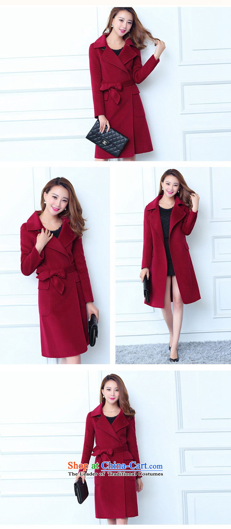 Morcar Connie Snow European site 2015 autumn and winter new two-sided cashmere overcoat female long-sleeved lapel long hair? high-end jacket female wine red S picture, prices, brand platters! The elections are supplied in the national character of distribution, so action, buy now enjoy more preferential! As soon as possible.