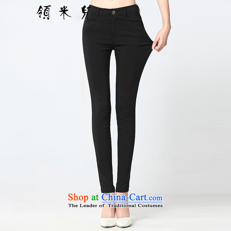 For M- 2015 to increase the number of women in the autumn of New thick mm stretch pant Sau San video thin pencil castor pants Y1253 3XL black