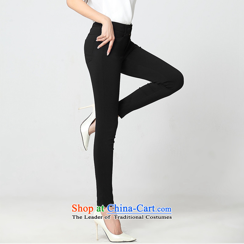 For M- 2015 to increase the number of women in the autumn of New thick mm stretch pant Sau San video thin pencil castor pants Y1253 3XL, black collar-m , , , shopping on the Internet