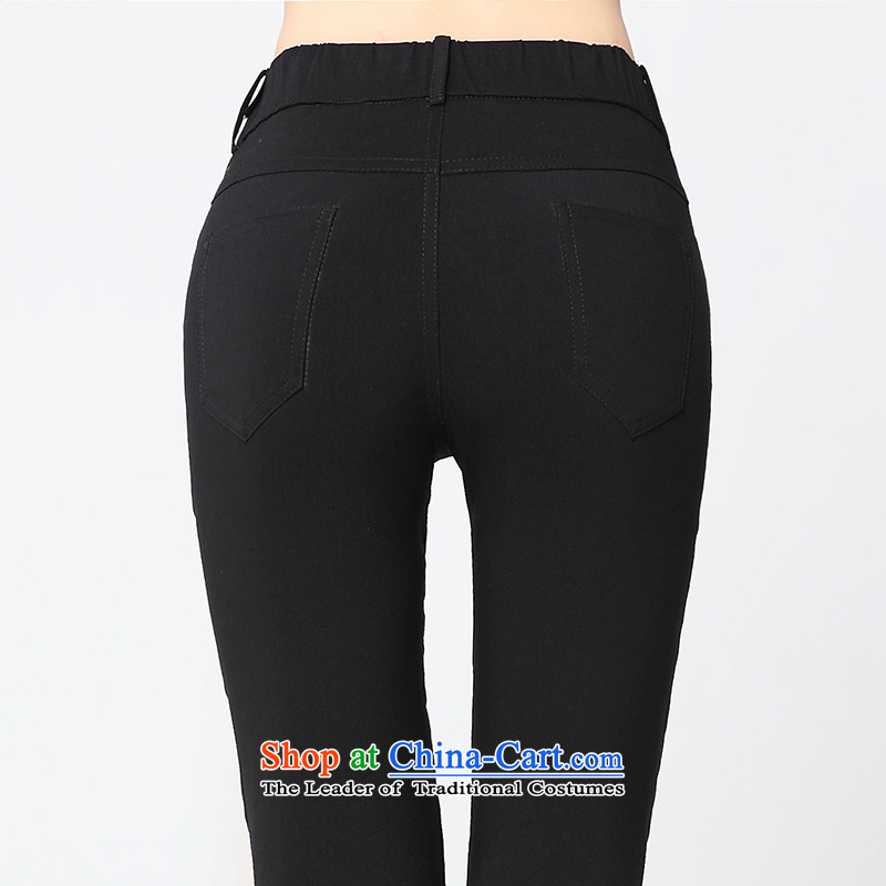 For M- 2015 to increase the number of women in the autumn of New thick mm stretch pant Sau San video thin pencil castor pants Y1253 3XL, black collar-m , , , shopping on the Internet