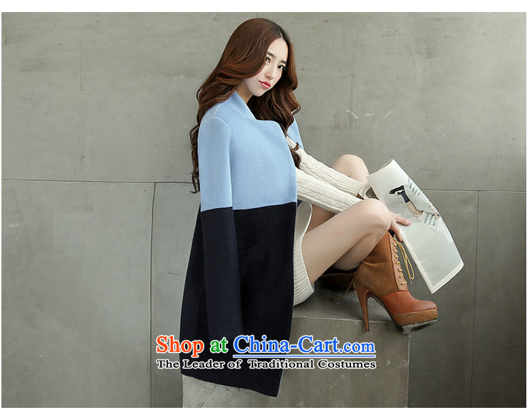 7 inch 2015 autumn and winter new Korean stitching in Sau San long jacket coat gross? female 605 blue spell navy XL Photo, prices, brand platters! The elections are supplied in the national character of distribution, so action, buy now enjoy more preferential! As soon as possible.