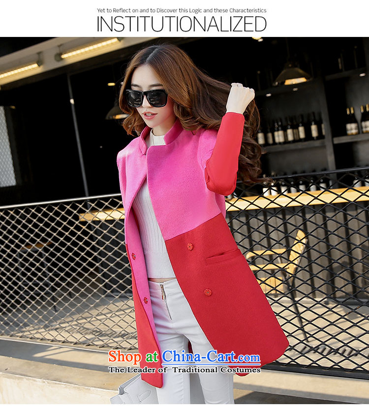 7 inch 2015 autumn and winter new Korean stitching in Sau San long jacket coat gross? female 605 blue spell navy XL Photo, prices, brand platters! The elections are supplied in the national character of distribution, so action, buy now enjoy more preferential! As soon as possible.
