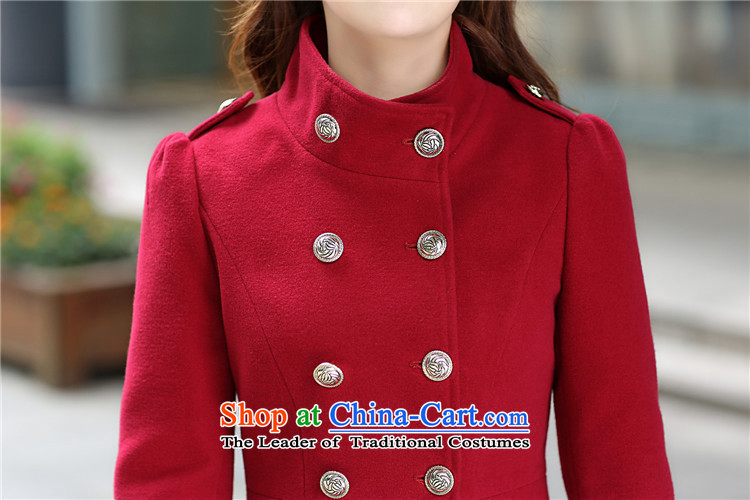 Chyian Road 2015 autumn and winter new products Women Korean large Sau San windbreaker. Long stand collar long-sleeved gross overcoats autumn load? The girl child? largest jacket wine red L picture, prices, brand platters! The elections are supplied in the national character of distribution, so action, buy now enjoy more preferential! As soon as possible.