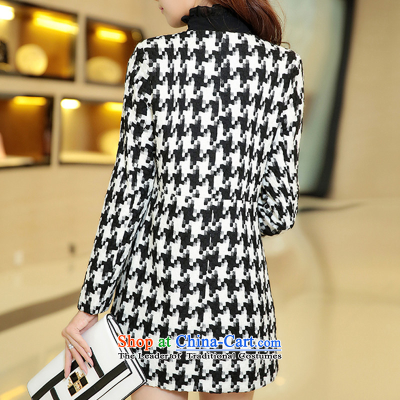 Install the latest Autumn 2015 OEHE, Korean long in Sau San chidori extra sets of female stylish graphics thin round-neck collar long-sleeved black and white coats of gross? M,OEHE,,, shopping on the Internet