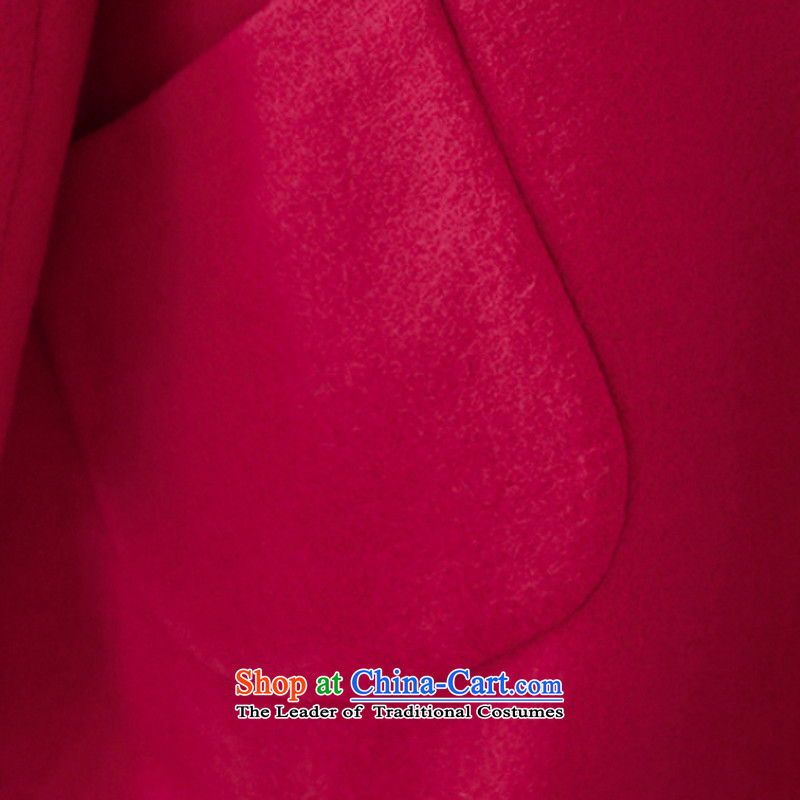 The new 2015 gross? jacket coat female Korean autumn boxed version long roll collar windbreaker girls a wool coat cloak 932 gross jacket girl S purple? Annie toner (phaini) , , , shopping on the Internet