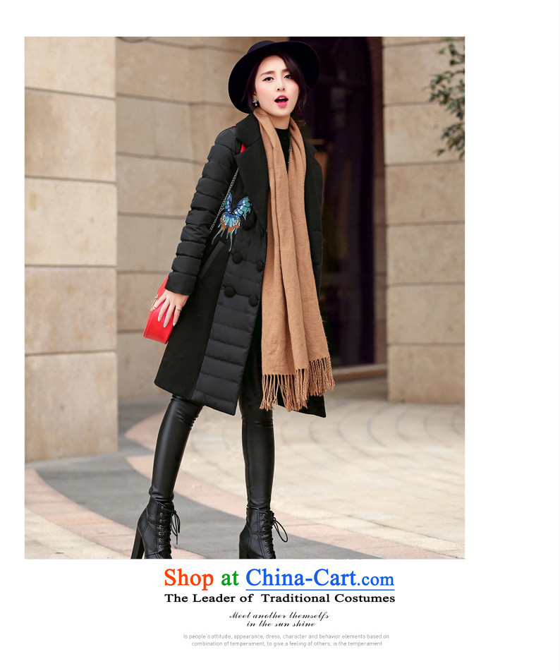 Ka Fei Yung Wool coat jacket is 2015 Women's winter clothing New Sau San wild long-sleeved gross? coats that long folder cotton swab services gross female gray jacket? butterfly L code picture, prices, brand platters! The elections are supplied in the national character of distribution, so action, buy now enjoy more preferential! As soon as possible.