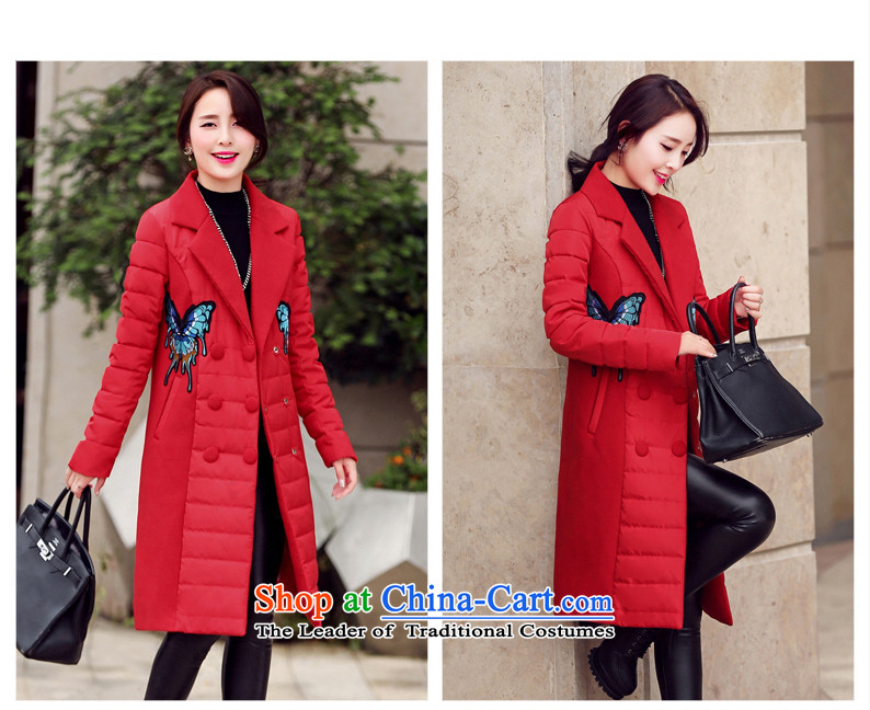 Ka Fei Yung Wool coat jacket is 2015 Women's winter clothing New Sau San wild long-sleeved gross? coats that long folder cotton swab services gross female gray jacket? butterfly L code picture, prices, brand platters! The elections are supplied in the national character of distribution, so action, buy now enjoy more preferential! As soon as possible.