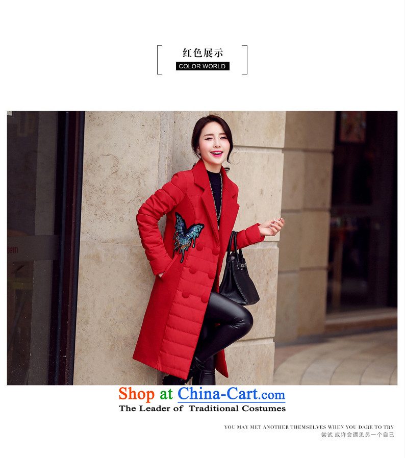 Ka Fei Yung Wool coat jacket is 2015 Women's winter clothing New Sau San wild long-sleeved gross? coats that long folder cotton swab services gross female gray jacket? butterfly L code picture, prices, brand platters! The elections are supplied in the national character of distribution, so action, buy now enjoy more preferential! As soon as possible.