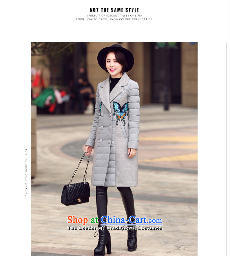 Ka Fei Yung Wool coat jacket is 2015 Women's winter clothing New Sau San wild long-sleeved gross? coats that long folder cotton swab services gross female gray jacket? butterfly L code picture, prices, brand platters! The elections are supplied in the national character of distribution, so action, buy now enjoy more preferential! As soon as possible.