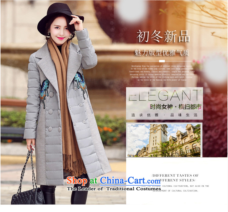 Ka Fei Yung Wool coat jacket is 2015 Women's winter clothing New Sau San wild long-sleeved gross? coats that long folder cotton swab services gross female gray jacket? butterfly L code picture, prices, brand platters! The elections are supplied in the national character of distribution, so action, buy now enjoy more preferential! As soon as possible.