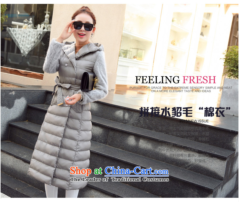 Ka Fei Yung Wool coat jacket is 2015 Women's winter clothing New Sau San wild long-sleeved gross? coats that long folder cotton swab services gross female gray jacket? butterfly L code picture, prices, brand platters! The elections are supplied in the national character of distribution, so action, buy now enjoy more preferential! As soon as possible.