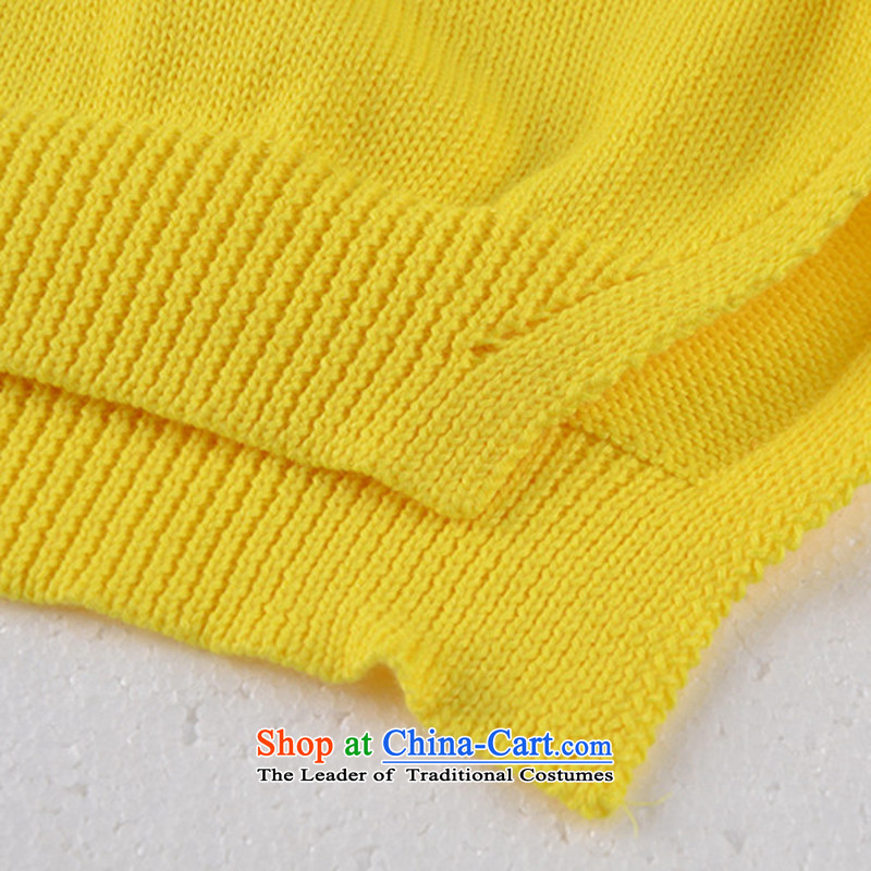 Five Rams City large long-sleeved sweater knit-2015 autumn and winter new products warm large European and American women thick MM THIN forming the graphics sweater 655 yellow 3XL recommendations 140-160 characters around 922.747, Five Rams City shopping