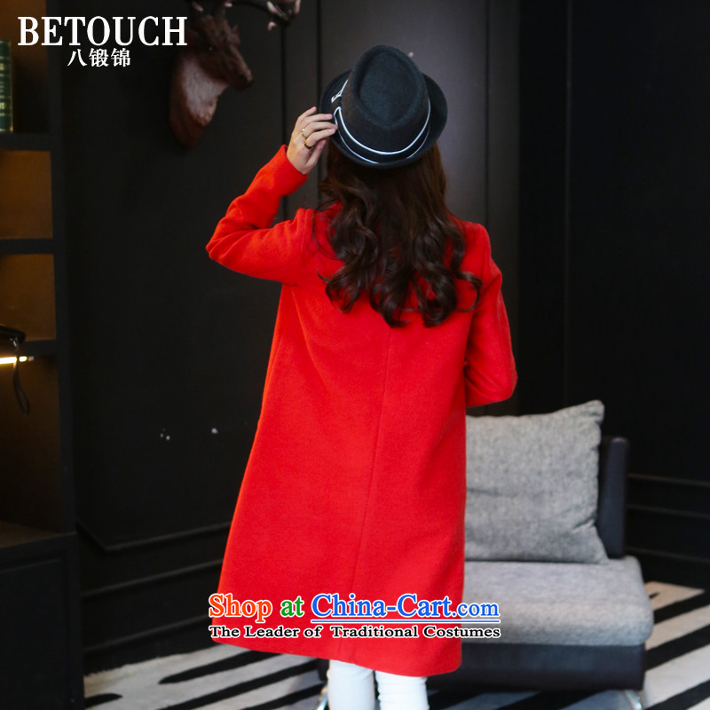 8 forged Kam 2015 autumn and winter coats cashmere won the new version of the long a gross coats female A8072? The red-orange M 8 forged Kam (BETOUCH) , , , shopping on the Internet